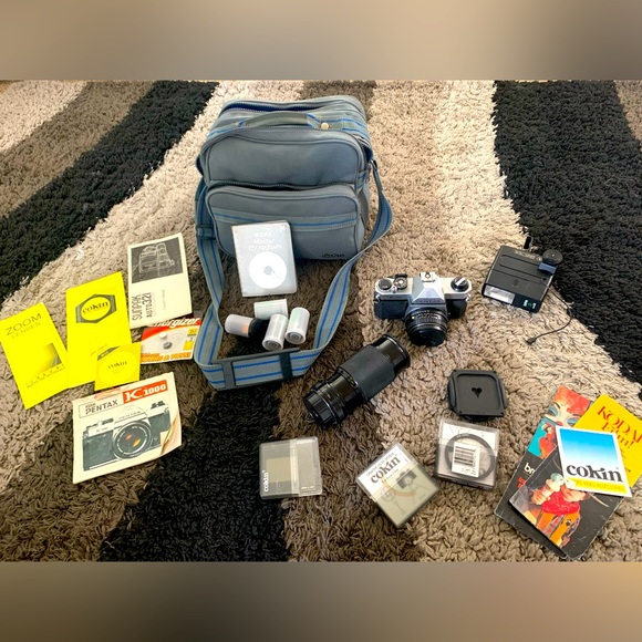 Vintage Pentax K1000 35mm camera, lens, accessories, filters - Picture 1 of 11
